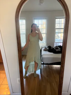 Kiwi & Punch Green and White High Low Maxi Dress thumbnail 3