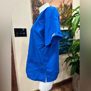 EUC size S Cherokee medical scrub top light blue thumbnail 3