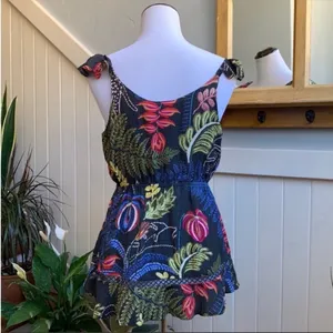 Farm Rio x Anthropologie Tropical Themed Button Down Tank New Wout tag 🏷️ thumbnail 8