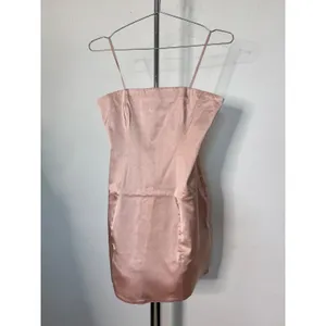 STAUD Silvia Mini Dress Petal Pink Satin Strapless Cocktail Party Size 4 thumbnail 2