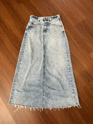 Free People We The Free Come As People Free You Are Denim Maxi Skirt Size 0 thumbnail 5