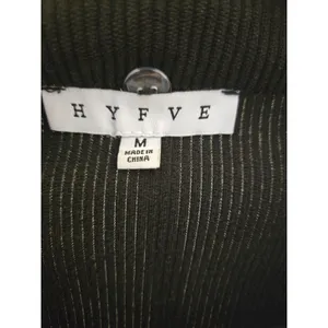 ​Hyfve Corduroy Jacket M Women Black Cropped Button Front Pocket Utility Shacket thumbnail 4