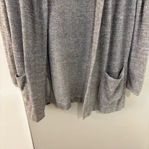 Barefoot Dreams Cozychic Lite Grey Cardigan Sweater thumbnail 3