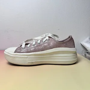 Converse Chuck Taylor‎ All Star Platform Sneakers Metallic Pink Silver Size 8.5 thumbnail 7