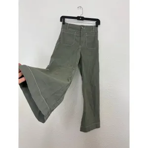 Anthropologie Maeve Colette Crop Pants Maeve Contrast Stitch Moss Olive Green 24 thumbnail 12