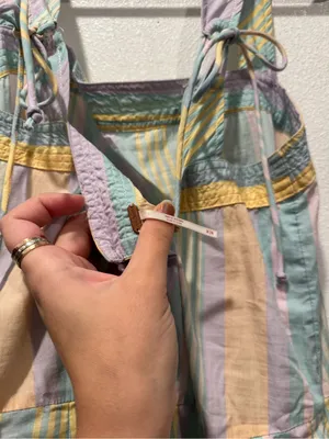 Free People Primavera Stripe Cotton Midi Dress Pastel Combo M thumbnail 10