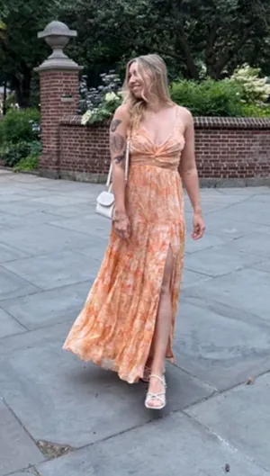 Astr Abstract Tiered Maxi Dress thumbnail 1
