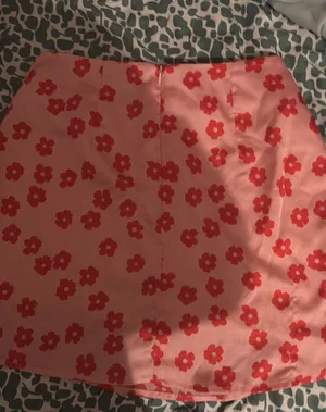 pink and red floral skirt thumbnail 1