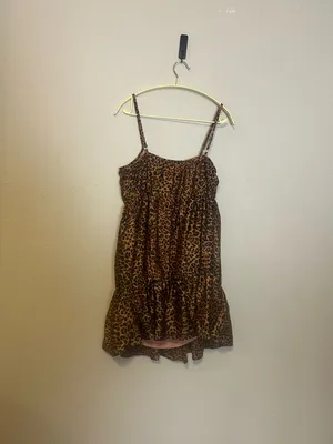 Entro‎ Cheetah Print Mini Babydoll Cami Dress Size Medium NWT thumbnail 5