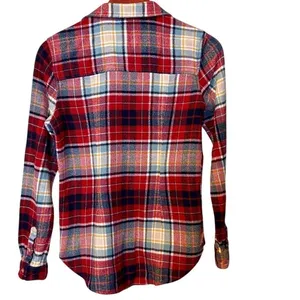 American Eagle Outfitters Red/White Checkered Slim Fit Button-Down Shirt thumbnail 3