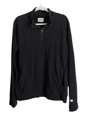 Pact Women Essential 1/4 Zip Pullover Sweatshirt Black Size M Organic Athleisure thumbnail 1