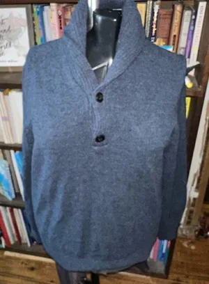 J Crew navy cowl neck 100% lambswool elevated basics sweater Blue Size XL thumbnail 1