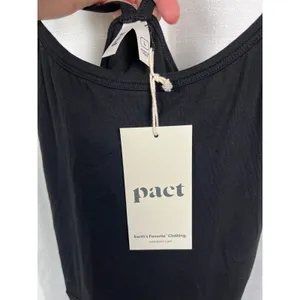 PACT Organic Black Organic Cotton Fit&Flare Midi Dress Sz.L NWT thumbnail 10
