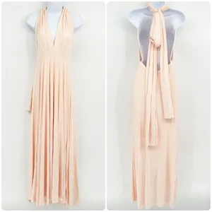Lulus Tricks of‎ the Trade Blush Pink Convertible Maxi Bridesmaid Dress Size L thumbnail 4