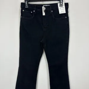 Madewell The Flare Crop Jean in Super Stretch Denim Black Frost US 28 NWT thumbnail 9