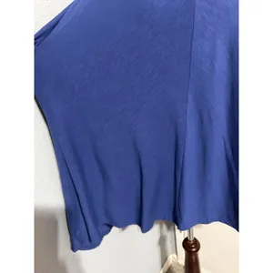 Ava & Viv Womens 3X T-Shirt Cobalt Blue V-Neck Slub Knit High-Low Cuffed Comfort thumbnail 8