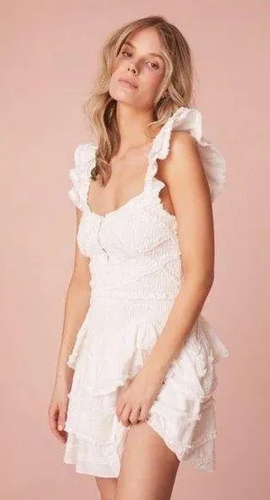 Love Shack Fancy Marsinia Cotton Smocked Dress thumbnail 1