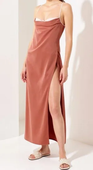 FOR LOVE & LEMONS Viv Maxi Dress, Brown, XL thumbnail 1