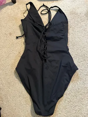NWT TA3 Plungey one piece swimsuit black large regular thumbnail 3