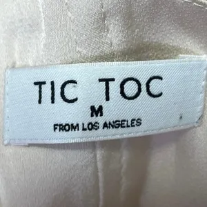 Tic Toc Cream Gold Strapless Lace Up Party Night Club Corset Mini A-line Dress M thumbnail 5