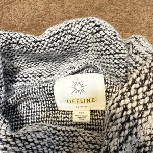OFFLINE by Aerie Women's Heathered Knit Cowl Neck Drawstring Pullover Sweater M thumbnail 2