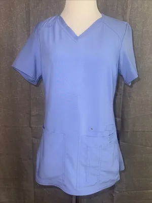 Cherokee iFlex V-Neck Medical Scrub Top in Light Blue thumbnail 1