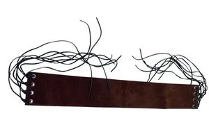 Handmade Brown Suede Corset Belt With Black Leather Laces & Grommet Detail 48i thumbnail 1