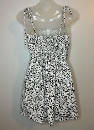 SHEIN Knot Strap Shirred Back Dalmatian Print Slip Dress Size XS thumbnail 5