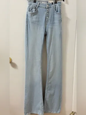 Zara Light Blue High-Rise Wide Leg Jeans NWT thumbnail 2
