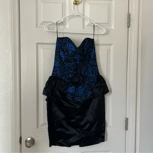 Gunne Sax Jessica Mc Clintock bust black / blue dress size 6 thumbnail 11