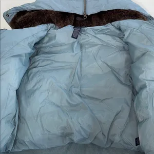 American Eagle Outfitters Blue Puffer Jacket with Brown Fur Lining thumbnail 7