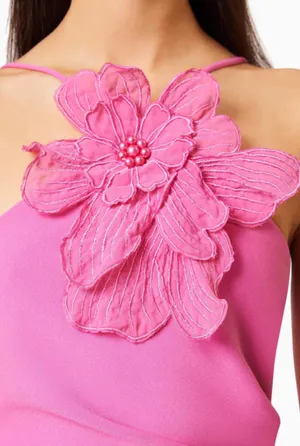 Elliatt Janelle 3D Midi Dress In Pink XXS thumbnail 4