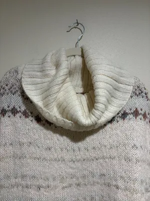 Free People Snow Bunny Sweater Vest Oversized Turtleneck Fair Isle thumbnail 4