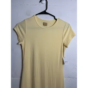 NEW Free People Free EST Butter Yellow Midi Dress Short Sleeve Size Small thumbnail 2