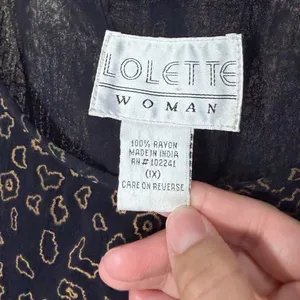 Lolette‎ Woman Black Tan Abstract Print Rayon Sleeveless Maxi Dress Plus Size 1X thumbnail 3
