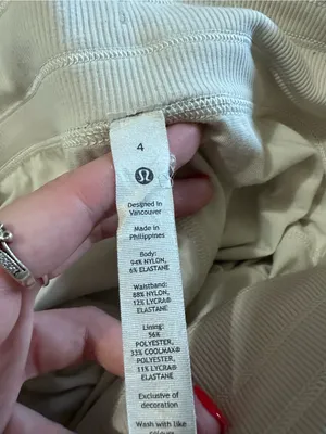 Lululemon Dance Studio Mid-Rise Pant Full Length bone W5ENNR size 4 small flaw thumbnail 4
