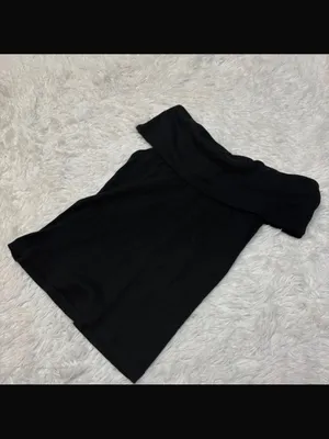 Anthropologie Nwt pilcro Off-Shoulder Black Women's ribbed twist top thumbnail 2
