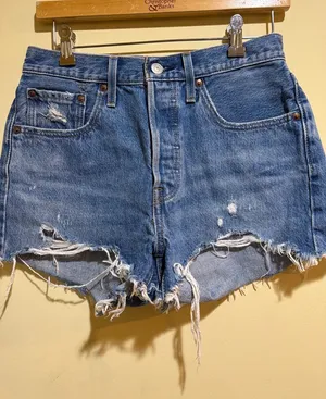 Women’s Levi’s 501 Distressed Jean Shorts thumbnail 1