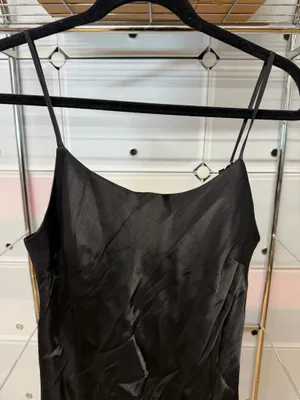 Forever 21 Black Satin Mini Slip Dress thumbnail 2
