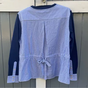 Women’s Vineyard Vines Blue Striped‎ Tie Back Shirt thumbnail 4