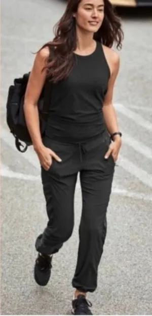 Athleta la viva ruched black jogger pant size 10 thumbnail 1