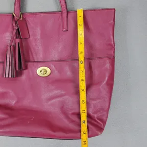 Coach Legacy Tote Women L Pink Leather Turnlock Tassel Shoulder Bag 26461 thumbnail 8