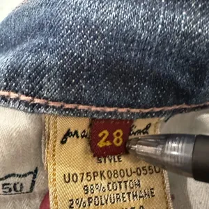 VTG Y2K 7 For All Mankind Sz: 28 Flare Jeans Indigo Low Rise Stretch USA. thumbnail 7