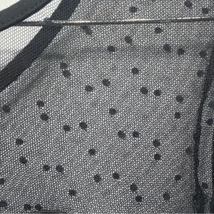 Black Sheer Polka Dot Lace Peplum Top Sweetheart Bodice Rock Steady Whimsigoth thumbnail 6
