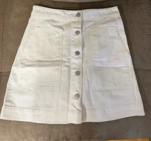 Francesca's Miami White Denim Mini Skirt thumbnail 1
