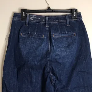 Talbots Women's Flawless High Waist Wide Crop Curvy Jeans Blue 8P thumbnail 7