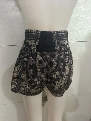 FP Movement by Free People Black Paisley High-Waist Active Shorts thumbnail 3