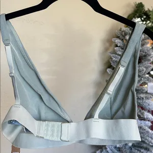 SKIMS Cotton Rib Plunge Bralette Mineral NWT‎ size XL thumbnail 3