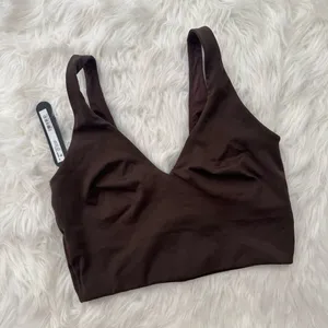 Nike Skims Matte V-Neck Longline Bra Dark Sepia Size Small thumbnail 5