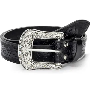 Eohak Western-Belt-for-Women-Cowgirl, PU-Leather with Vintage-Carved-Buckle thumbnail 6